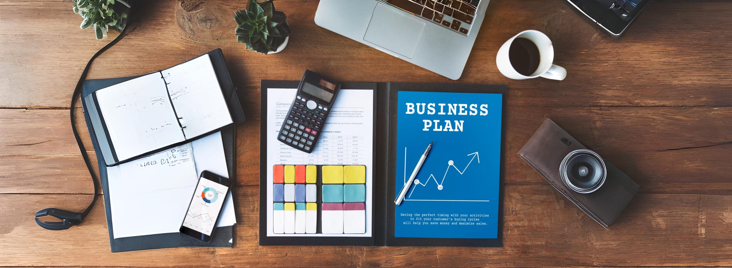 Professional folder displaying a cover sheet titled 'Business Plan' with a rising growth graph, symbolizing investor confidence and strategic financial projections.
