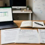 Section 83(b) election startup equity documents, vesting schedule, and stock purchase agreement prepared in a founder workspace